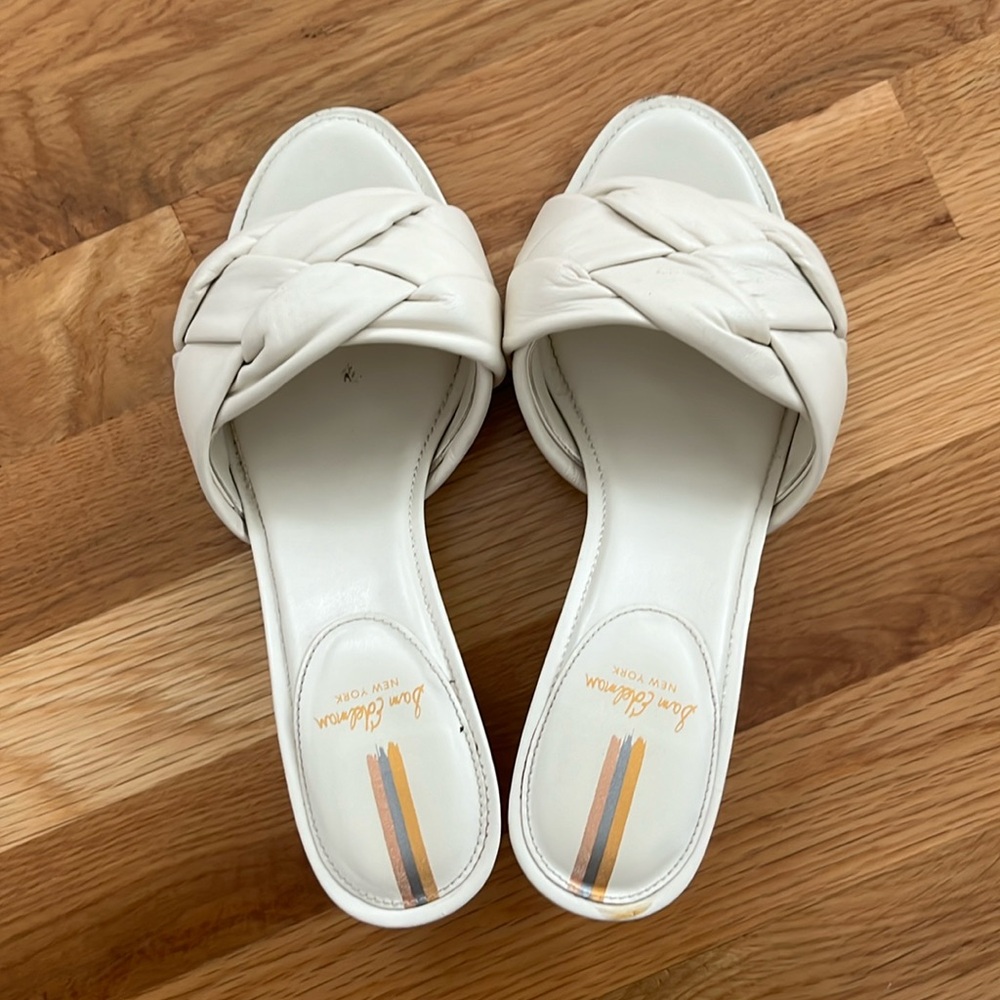 White Sam Edelman Block Heel Sandals
